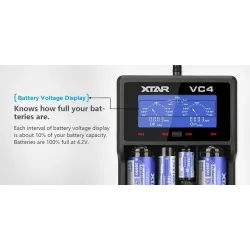 XTAR VC4 battery charger 20700 18650 21700 14650 17335 17670 18490 10440 14500 16340 17500 18350 18500 18700 22650 25500 3265...