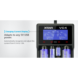 XTAR VC4 battery charger 20700 18650 21700 14650 17335 17670 18490 10440 14500 16340 17500 18350 18500 18700 22650 25500 3265...