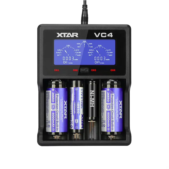 XTAR VC4 battery charger 20700 18650 21700 14650 17335 17670 18490 10440 14500 16340 17500 18350 18500 18700 22650 25500 3265...