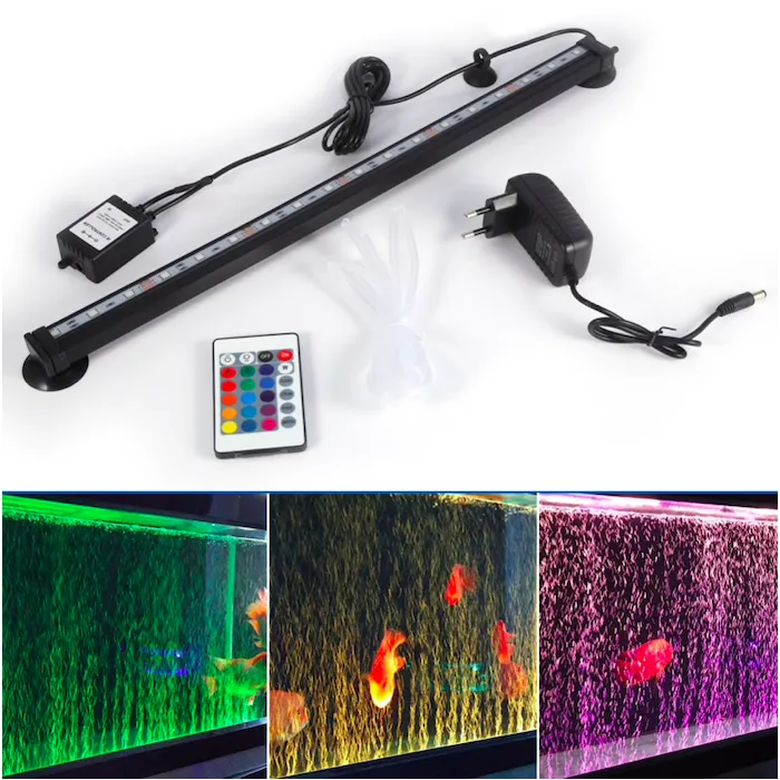 Aquarium / fish tank - air bubble lamp - RGB - remote - LED bar lightAquarium