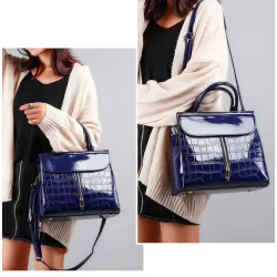 Elegante glänzende Ledertasche Set aus 3 Stück