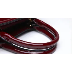 Elegante glänzende Ledertasche Set aus 3 Stück