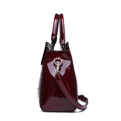 Elegante glänzende Ledertasche Set aus 3 Stück