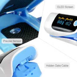 Digital finger pulse oximeter - heart beat meter - with LCD displayBlood pressure meters