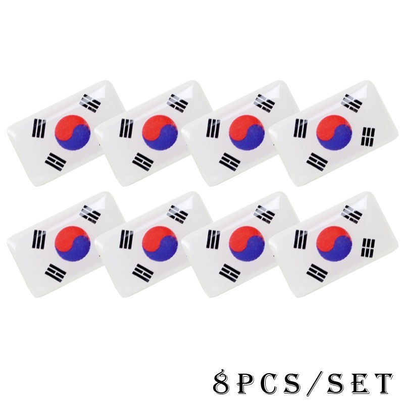 3D national flag emblem car sticker 8 pcsStickers