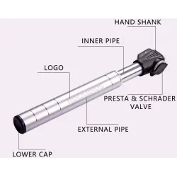 Mini tragbare Aluminium Fahrradpumpe