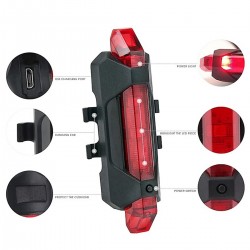 USB rechargeable bicycle safety warning rear lightLights
