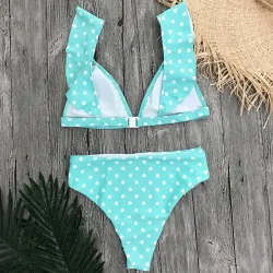 High Waisted Badeanzug Bikini Set