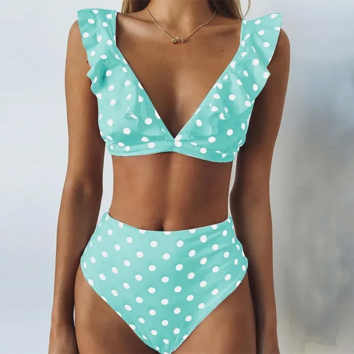 High Waisted Badeanzug Bikini Set
