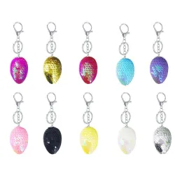 Glitter Pailletten Drachenei Schlüsselanhänger