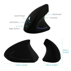 2.4G 800/1200/1600DPI wireless ergonomic optical vertical mouse & pad kitMouses
