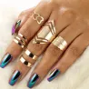 Trendy Punk einstellbare Gold Hohlringe 5 Stück Set
