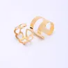 Trendy punk adjustable gold hollow rings 5 pcs setRings