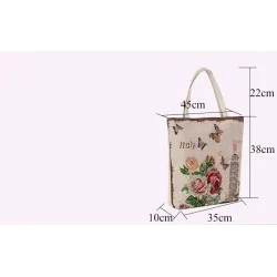 Leinwandtasche mit Blumenprint