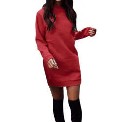 Warmes Minikleid mit langem Ärmel