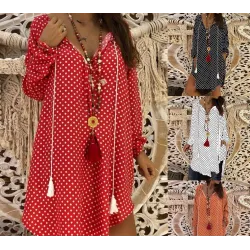 Mini polka dot dress with long sleeveDresses