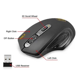 Kabellose optische Maus 2.4GHz USB 3.0 2000DPI einstellbar