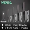 Ceramic knives set - peeler - holderCeramic