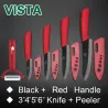 Ceramic knives set - peeler - holderCeramic