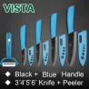Ceramic knives set - peeler - holderCeramic