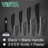 Ceramic knives set - peeler - holderCeramic