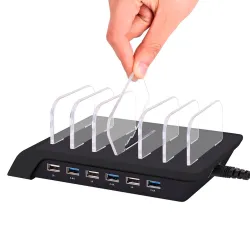 Universal USB charging station stand with 6 port & 6 cables 5V10.2AChargers