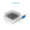 8 Port USB-Ladegerät mit drahtloser Aufladung - Type-C - LED-Anzeige und Stand