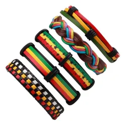 Multilayer Leder Punk Armband - unisex