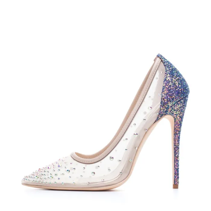 Kristall Strass Mesh - hohe Fersenpumpen