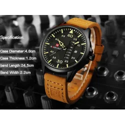 NAVIFORCE - Lederband - Quarzuhr