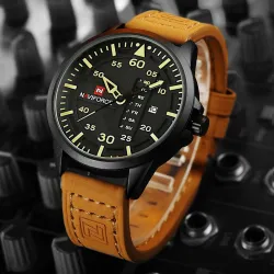 NAVIFORCE - Lederband - Quarzuhr