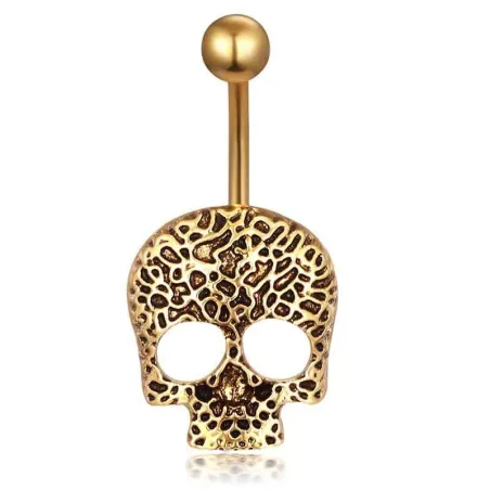 Totenkopf - Bauch Knopfring - Piercing
