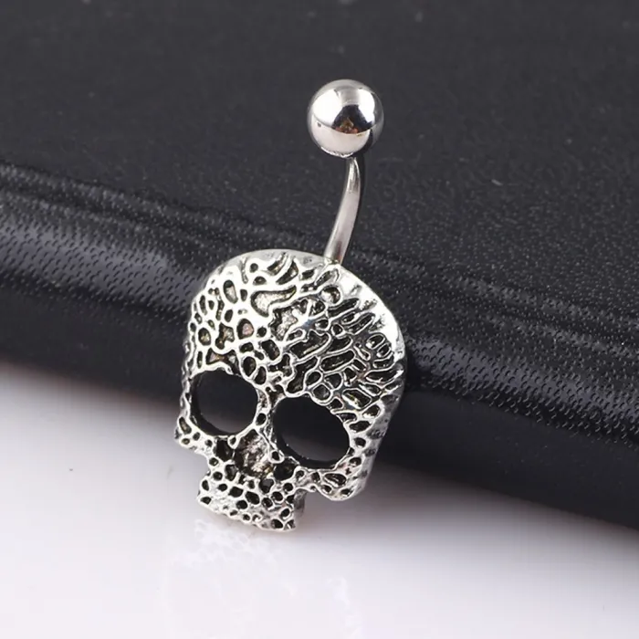 Totenkopf - Bauch Knopfring - Piercing