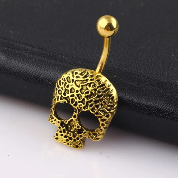 Totenkopf - Bauch Knopfring - Piercing
