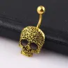Totenkopf - Bauch Knopfring - Piercing