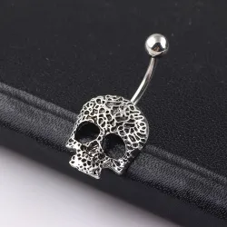 Totenkopf - Bauch Knopfring - Piercing