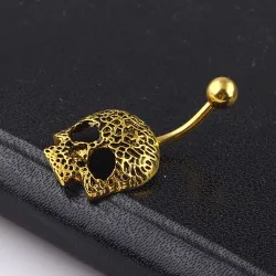 Totenkopf - Bauch Knopfring - Piercing