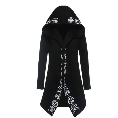 Gothic & Punk Style - langes Sweatshirt - lose Kapuze - Baumwolle