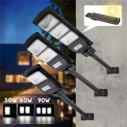 30W - 60W - 90W LED Solar Straßenleuchte - PIR Bewegungssensor - Fernbedienung - wasserdicht