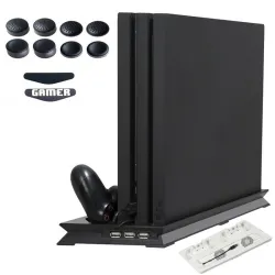 Playstation 4 Pro - vertikaler Stand - Kühlventilator - Ladestation - USB Hub