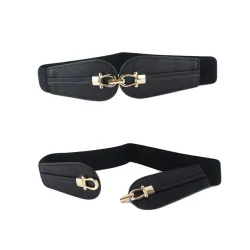 Double gold buckle - elastic leather beltBelts