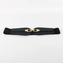 Doppelte Goldschnalle - elastisches Lederband