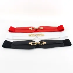 Double gold buckle - elastic leather beltBelts