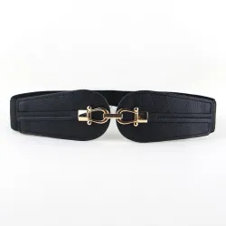 Doppelte Goldschnalle - elastisches Lederband