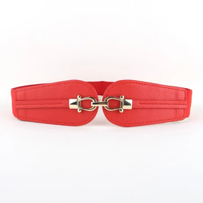 Double gold buckle - elastic leather beltBelts