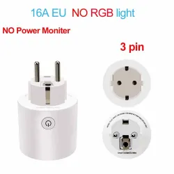 Wifi plug with power monitor - 16A EU RGB - wireless smart socket with voice control for Google Home AlexaPlugs