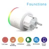 Wifi-Stecker mit Leistungsmonitor - 16A EU RGB - kabellose Steckdose mit Sprachsteuerung für Google Home Alexa