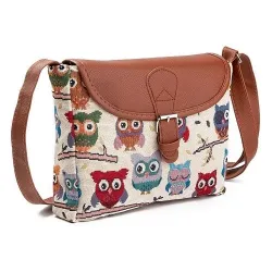 Gedruckte Owls - Crossbody Schulter kleine Tasche