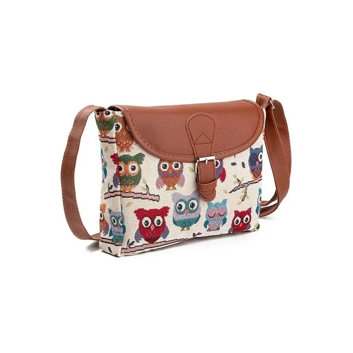 Gedruckte Owls - Crossbody Schulter kleine Tasche