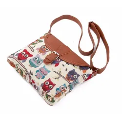 Gedruckte Owls - Crossbody Schulter kleine Tasche